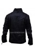 Black Rivet Motorcycle Leather Jacket for Men's